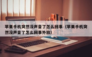 苹果手机突然没声音了怎么回事（苹果手机突然没声音了怎么回事外放）