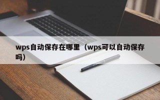 wps自动保存在哪里（wps可以自动保存吗）