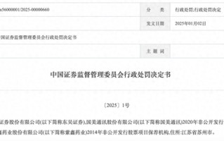 罚没超1336万！东吴证券领证监会开年1号罚单，两保荐项目违规细节披露