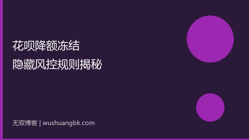 花呗被降额甚至冻结？90%的人不知道这些隐藏风控规则-第1张图片-无双博客