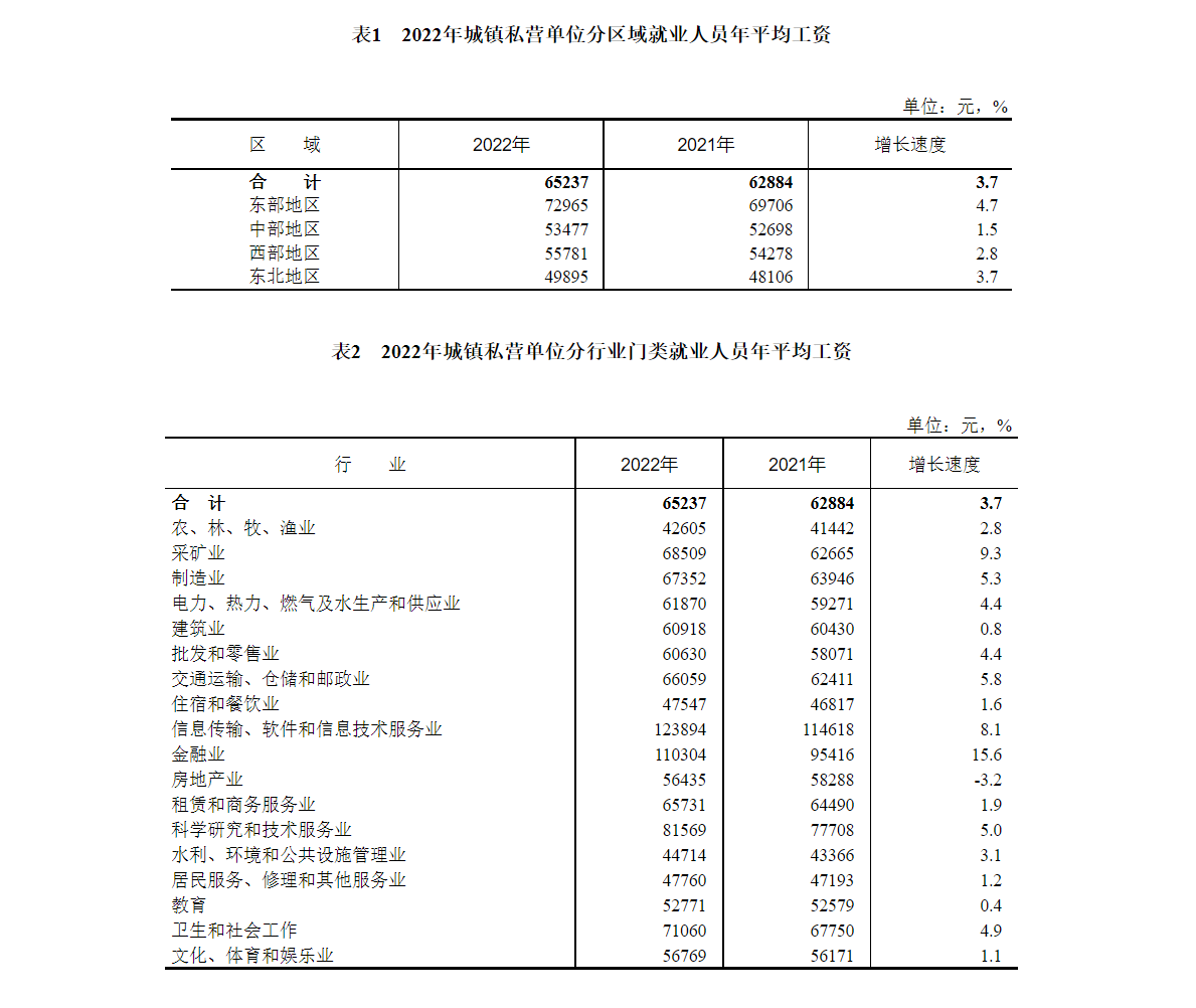 2022年全国城镇私营单位就业人员年平均工资为65237元-第2张图片-无双博客