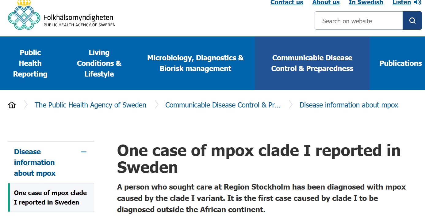 已向非洲以外蔓延！瑞典发现首例猴痘变异株感染病例-第1张图片-无双博客