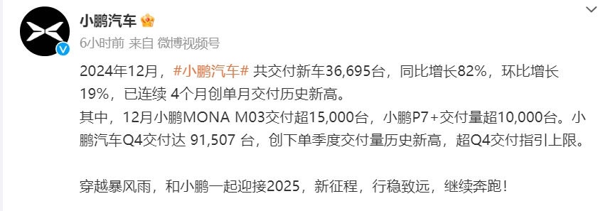 “蔚小理”12月成绩单出炉：蔚来交付量超3万台！小鹏汽车，同比增长82%！赛力斯、小米汽车也公布了-第2张图片-无双博客